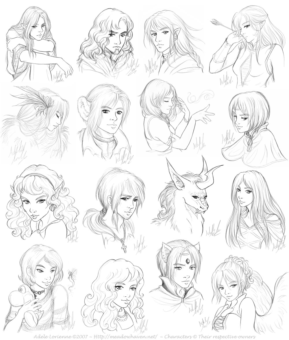 just some Keiko headshots while I was bored hoohoo c: | Drawings, Drawing  people, Sketches